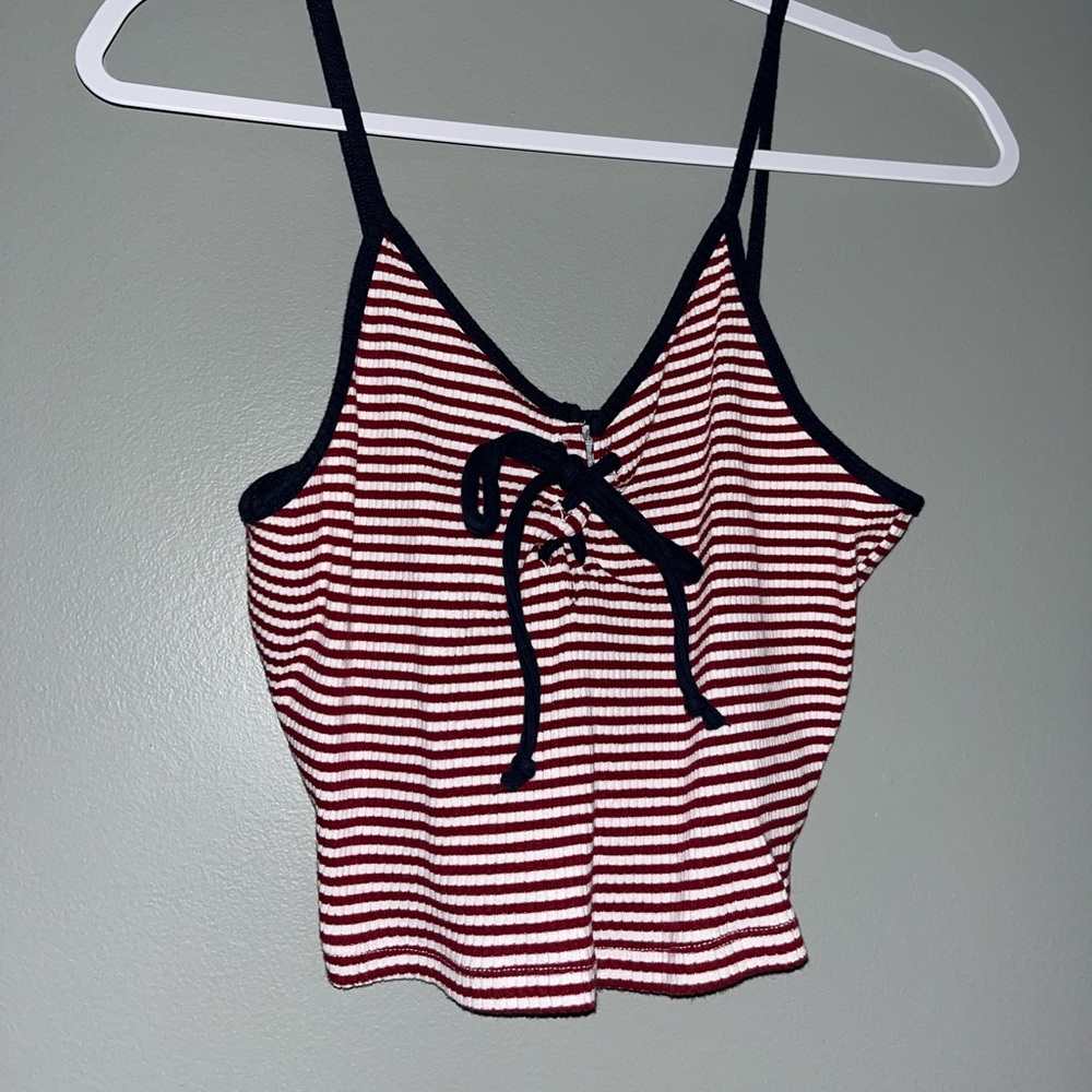 Charlotte Russe Red and White Striped Top